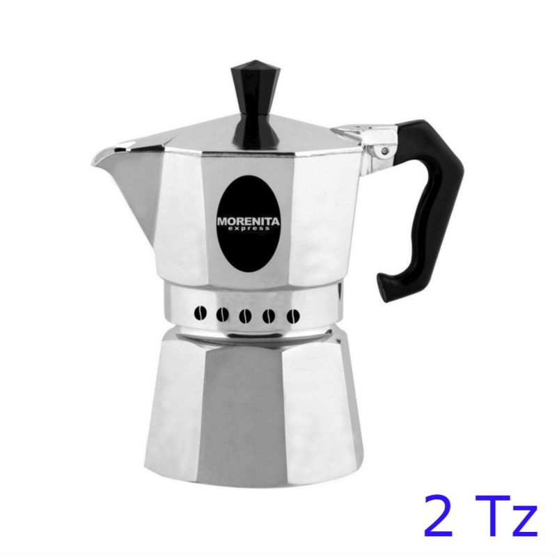 Caffettiera Moka Morenita Bialetti 2 tazze in alluminio lucido