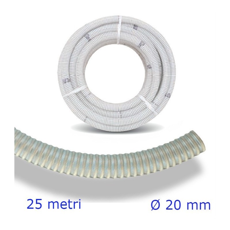 TUBO SPIRALATO PVC Ø 20 MM - 25 MT