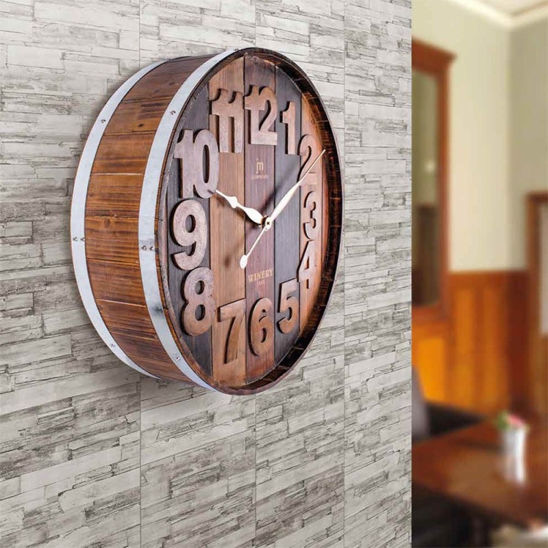 Orologio da parete rustico Botte in legno cm 60