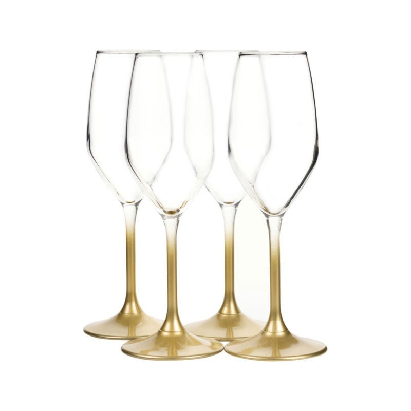 BICCHIERE SPECIAL TIME CALICE FLUTE Pz 4 GAMBO ORO