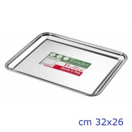 VASSOIO PORTATA RETTANGOLARE INOX CM 32x26 TENDER
