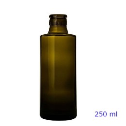 BOTTIGLIA VETRO FLACONE TONDO ANTI FRODE 250 ml VERDE