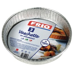 VASCHETTA IN ALLUMINIO PER ALIMENTI TONDA CM 23x4 Pz 3