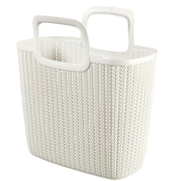 BORSA PORTA TUTTO KNIT LILY CM 42x29x45 BIANCO PANNA