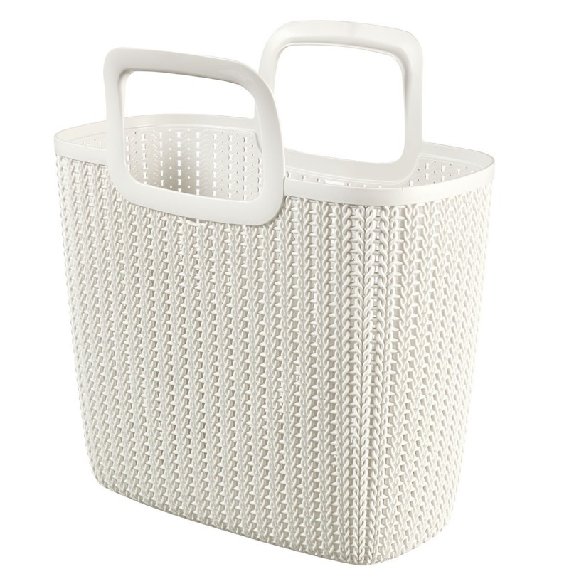 BORSA PORTA TUTTO KNIT LILY CM 42x29x45 BIANCO PANNA