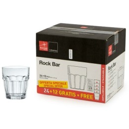 Set 36 bicchieri Rock Bar Juice da 20 cl in vetro trasparente