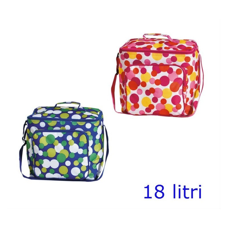 BORSA TERMICA CON TASCHE Lt 18 COLORI ASSORTITI