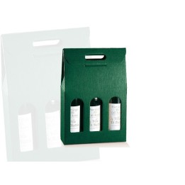 VALIGETTA PER BOTTIGLIE 3 POSTI VERDE
