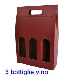 VALIGETTA PER BOTTIGLIE 3 POSTI BORDEAUX