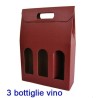 VALIGETTA PER BOTTIGLIE 3 POSTI BORDEAUX