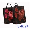 BUSTA CARTA SHOPPERS CUORE LOVE NERA CM 18x8x24