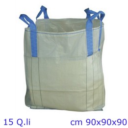 SACCO PER CEREALI BIG BAG FONDO CHIUSO 90x90x90 CM - 1500 KG