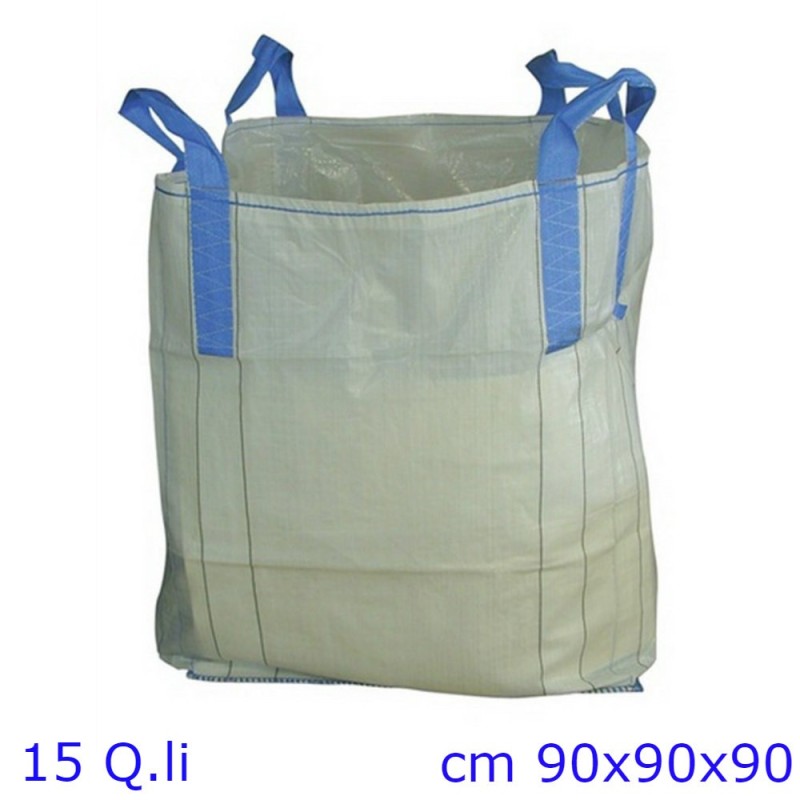 SACCO PER CEREALI BIG BAG FONDO CHIUSO 90x90x90 CM - 1500 KG
