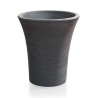 VASO PLASTICA STRIATO MIMOSA TONDO CM 50 ANTRACITE