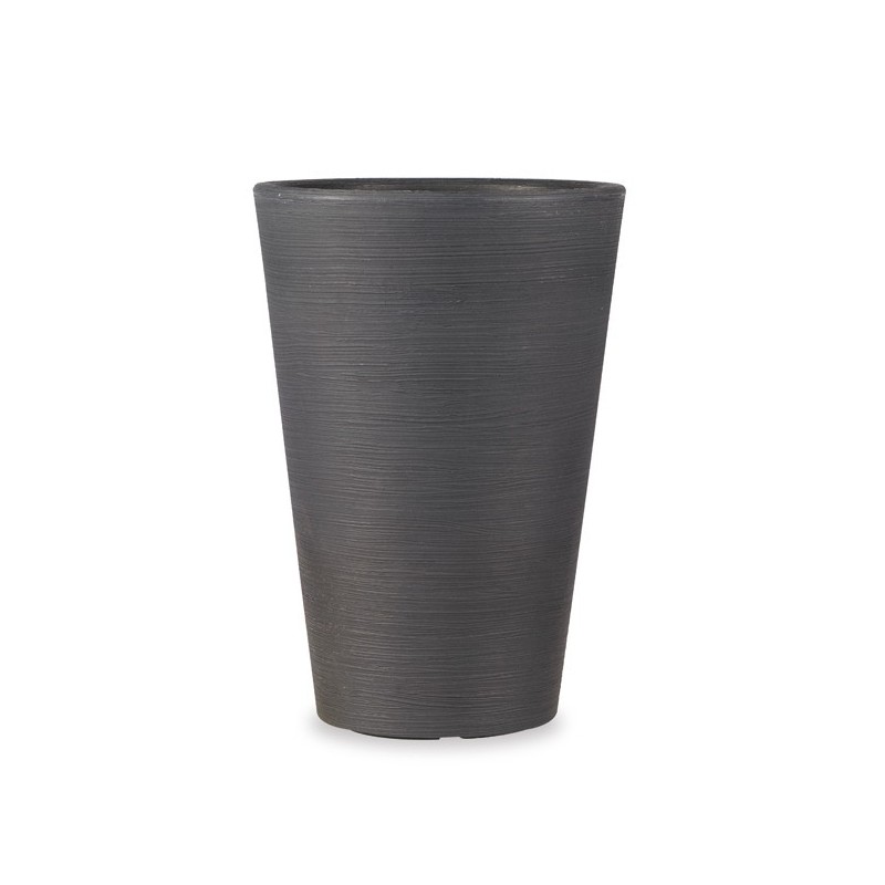 VASO PLASTICA STRIATO LILIUM TONDO CM 75 ANTRACITE