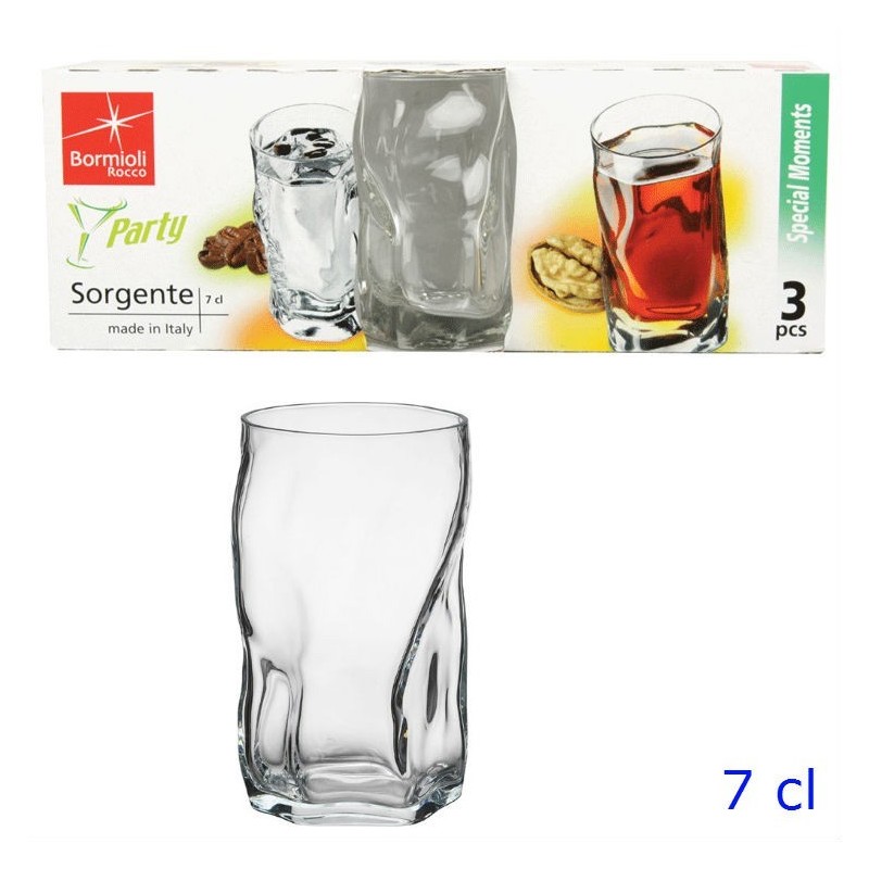 BICCHIERE SORGENTE LIQUORE 7 CL CONF. 3 Pz TRASPARENTE