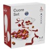 SET CENTROTAVOLA VETRO Pz 2 CUORE