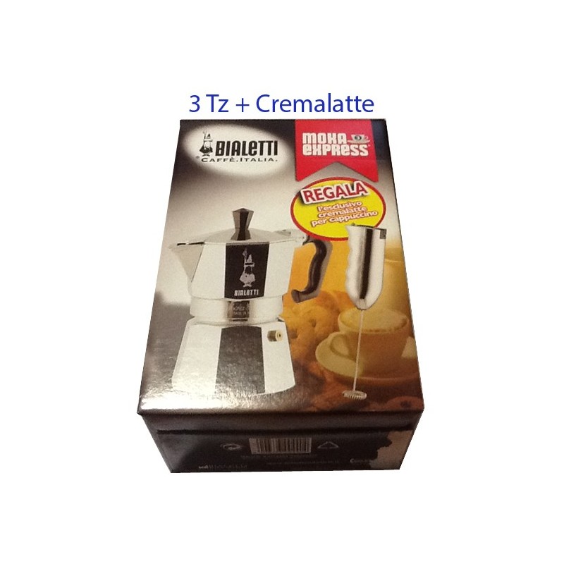 CAFFETTIERA MOKA EXPRESS BIALETTI  3 Tz + CREMALATTE