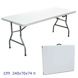 TAVOLO POLIETILENE HD RETTANGOLARE PIEGHEVOLE CATERING CM 240x74