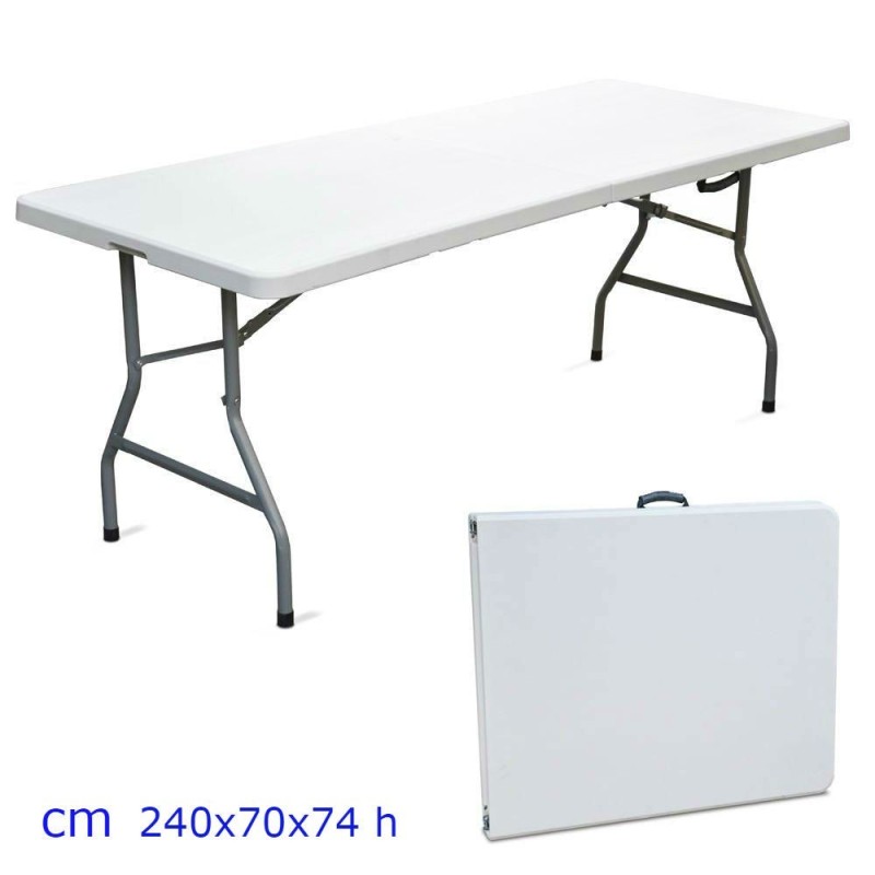 TAVOLO POLIETILENE HD RETTANGOLARE PIEGHEVOLE CATERING CM 240x74