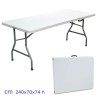 TAVOLO POLIETILENE HD RETTANGOLARE PIEGHEVOLE CATERING CM 240x74