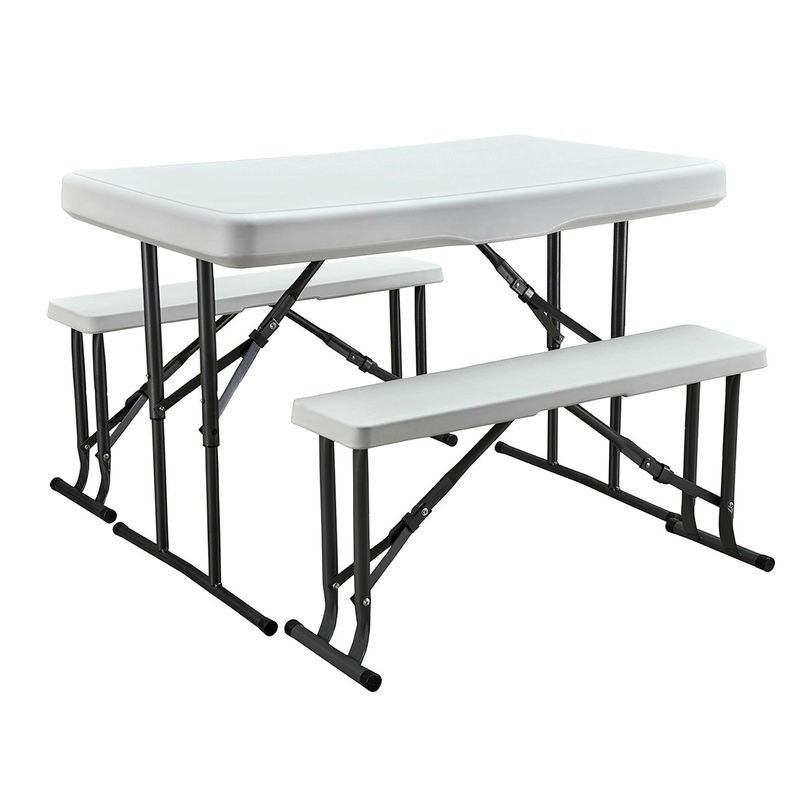 TAVOLO POLIETILENE HD RETTANGOLARE PIEGHEVOLE CATERING CM 105x65x70 H CON PANCHE