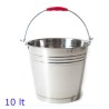 SECCHIO METALLO ACCIAIO MANICO PLASTICA Lt 10