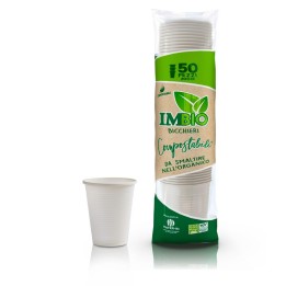 BICCHIERI PLASTICA COMPOSTABILI MATER-BI 50 Pz ACQUA