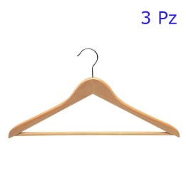 GRUCCE APPENDI ABITI IN LEGNO 3 Pz LUSSO