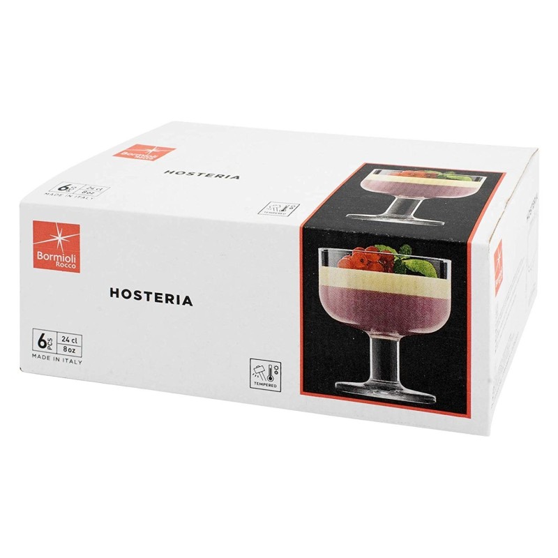 Set sei coppette vetro per dessert gelato e macedonia