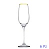 calice flute con bordo colore oro amber pasabahce