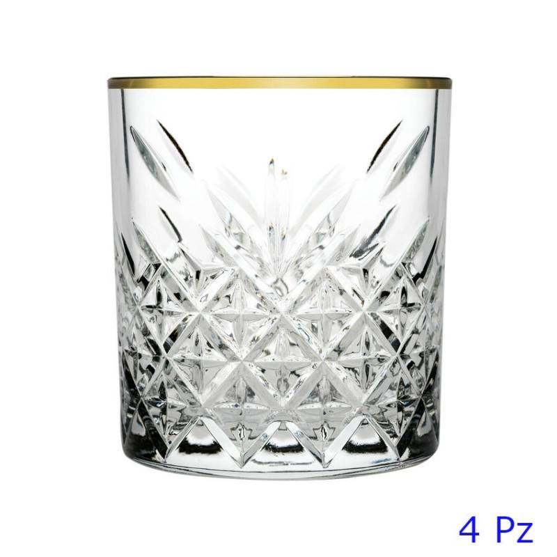 bicchiere timeless pasabahce acqua filo oro