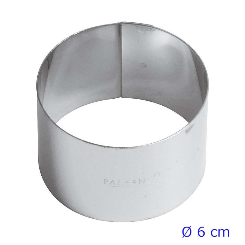 ANELLO PASTICCERIA PER MOUSSE ACCIAIO INOX 6 CM