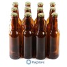 12 Bottiglie vetro marrone per birra 330 ml - 33 cl con tappi corona