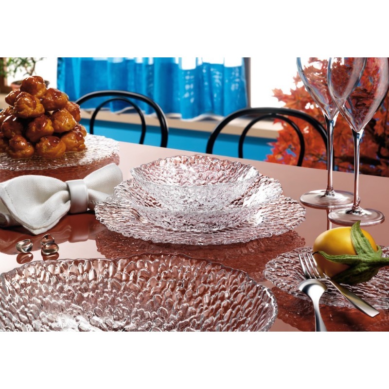 SOTTOPIATTO VETRO TRASPARENTE GOCCE CM 32 SET 6 Pz