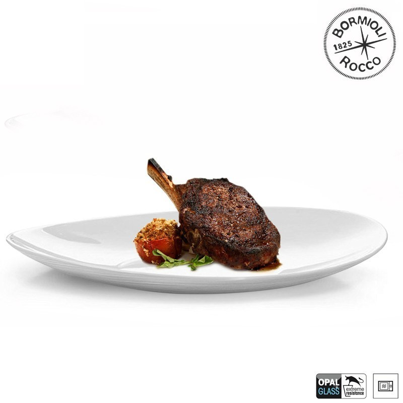 Piatto Prometeo Bistecca Bianco 32x26 cm - Bormioli Rocco