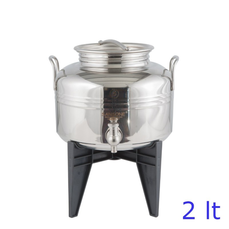 Bidone olio inox Sansone Europa Lt  2 Gioiello con rubinetto