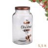 Barattolo dispenser in vetro con rubientto da 5,5 lt Christmas
