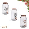 Barattolo dispenser in vetro con rubientto da 5,5 lt Christmas