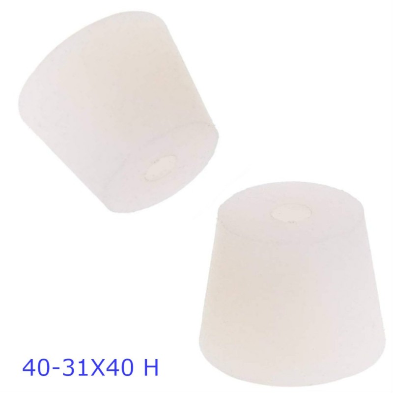Tappo conico in silicone 40-31x40 con foro 11 mm