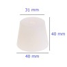 Tappo conico in silicone 40-31x40 con foro 11 mm