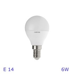 Lampadina Led Neos sfera E14 6W luce fredda
