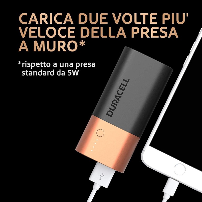 Power bank Duracell ricarica Smartphone e dispositivi USB 6700 mAh