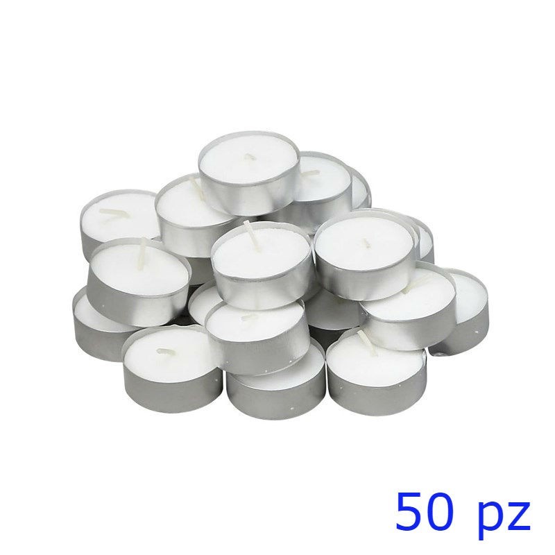 CANDELE TEALIGHT BIANCHE 4 ORE 50 Pz