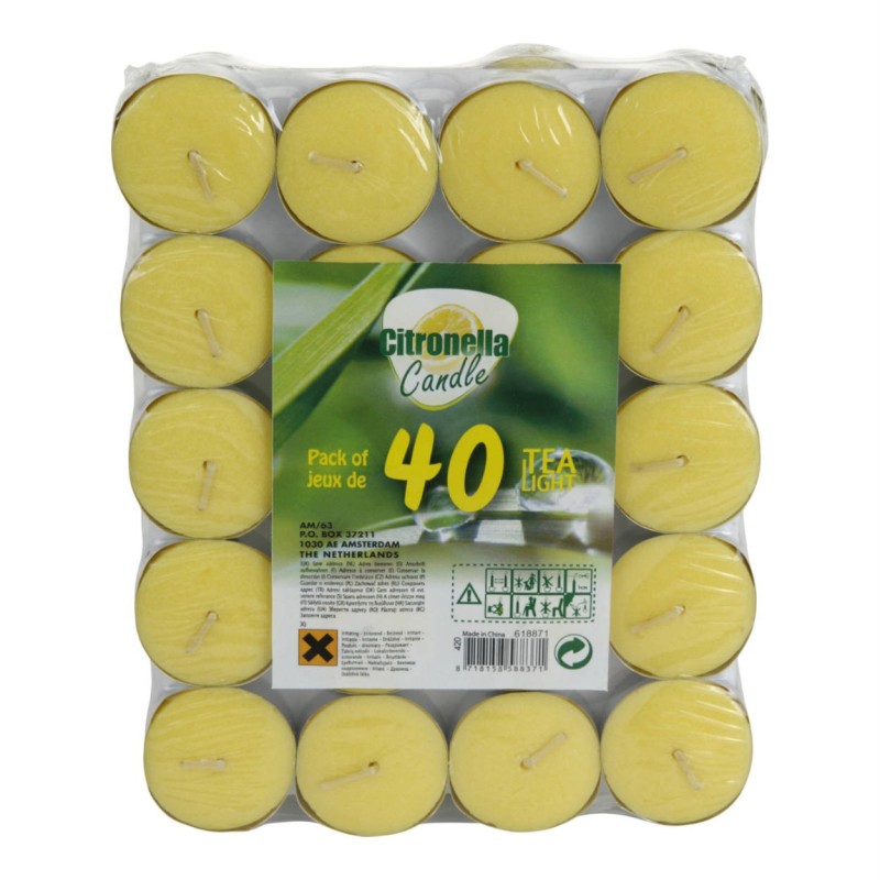 CANDELE TEALIGHT CITRONELLA 4 ORE 40 Pz