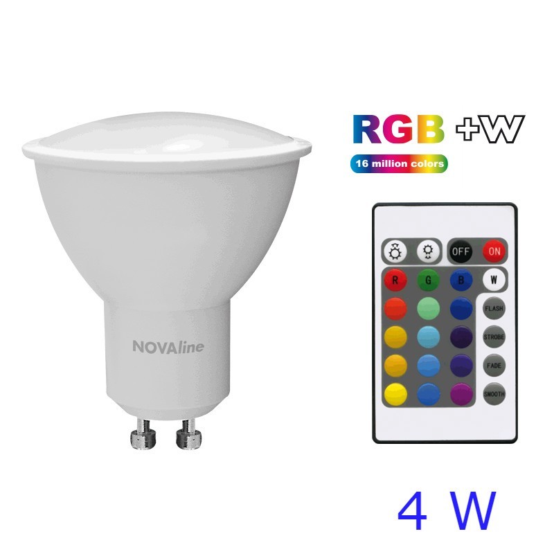 Lampadina Led Spot faretto GU10 4W RGB + White con telecomando