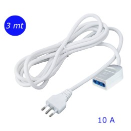Prolunga elettrica da 3 mt con spina e presa 10A