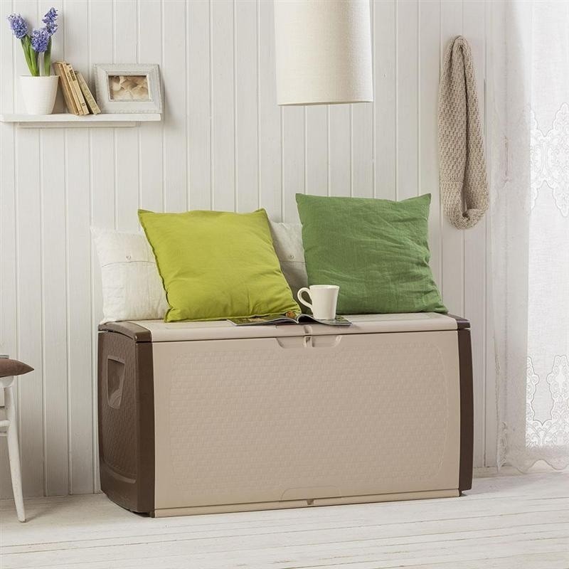 Baule contenitore in plastica con ruote cm 122x56x63