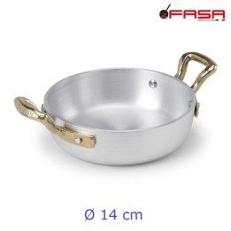 Tegamino a servire in alluminio con due manici 14 cm