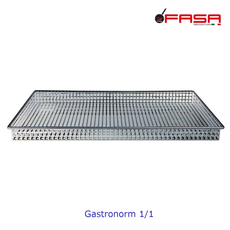 Teglia Gastronorm 1/1 acciaio inox per frittura cm 53x32,5x4 h